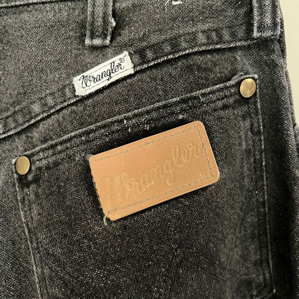 Vintage Y2K 90s Wrangler Black Denim High Rise‎ Jeans Size 9X34 Straight Leg USA - Picture 3 of 4